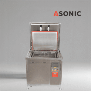 ASONIC IND-2000 Pnevmatski ultrazvočni čistilnik za velike obremenitve z avtomatskim pnevmatskim dvigalom za velika orodja in stroje.