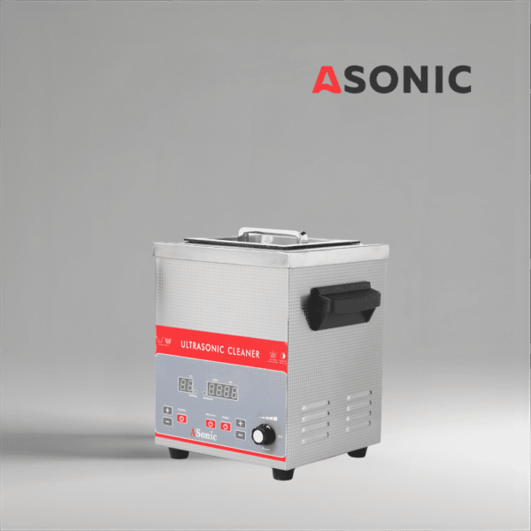 ASONIC IND-30 kompaktna ultrazvočna kopel z rezervoarjem iz nerjavnega jekla, izdelana za delavnice in zobozdravstvene klinike.