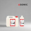 Čistilno sredstvo ASONIC AS-BIOX v 1L, 5L in 25L kanistrih za odstranjevanje bioloških ostankov.