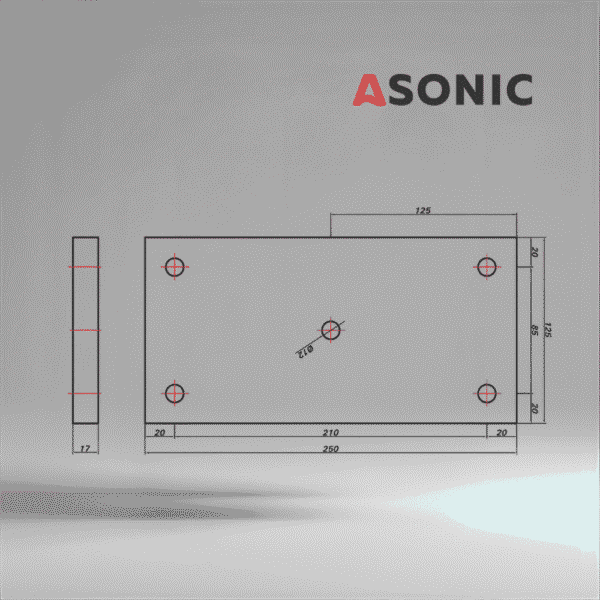 ASONIC HEATER-1000W-5screws-2 zunanji grelnik rezervoarja ultrazvočnega čistilnika