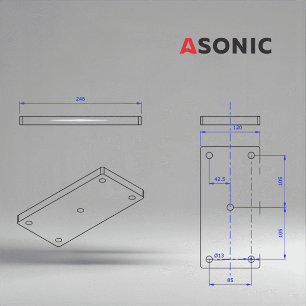 ASONIC HEATER-1000W-5screws-3 zunanji grelnik rezervoarja ultrazvočnega čistilnika