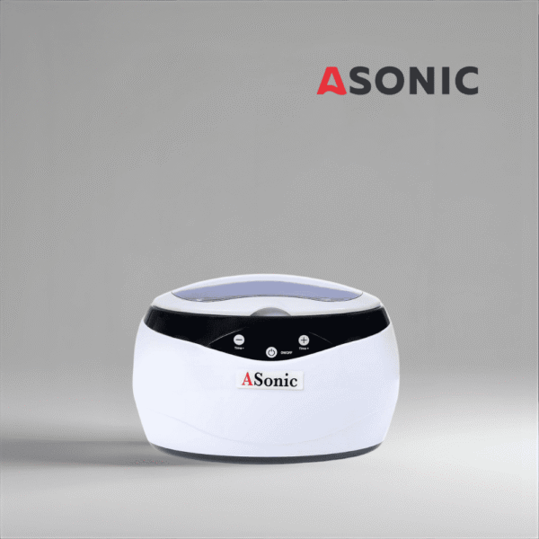 ASONIC HOME-650 ultrazvočni čistilec, zasnovan za vsakodnevno domačo uporabo, kompaktna enota za nakit in očala.