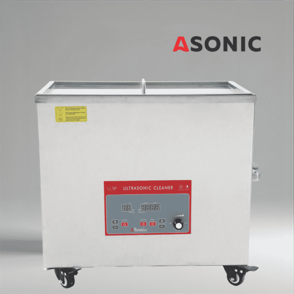 ASONIC IND-400 ultrazvočna čistilna naprava, kompaktna industrijska posoda za čiščenje majhnih in srednje velikih delov v delavnicah in laboratorijih.