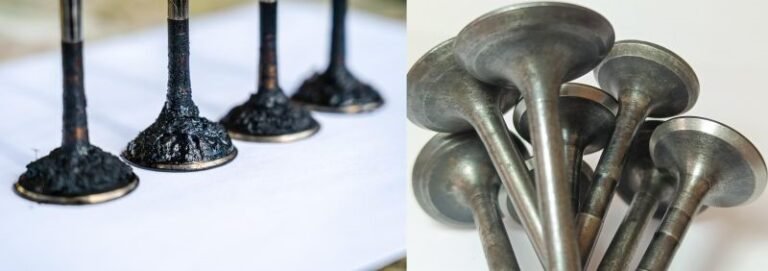 Več majhnih kovinskih palic pred in po ultrazvočnem čiščenju