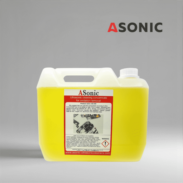 ASONIC AS-OXI-5 ultrazvočni odstranjevalec oksidacije, 5L čistilna raztopina za kovine, nakit in orodje s plastmi oksida.