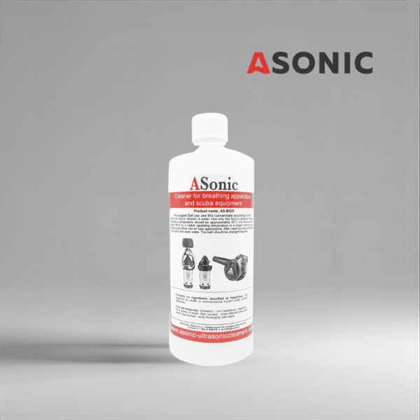 ASONIC AS-BIOX-1 ultrazvočno biološko razgradljivo čistilno sredstvo, 1L okolju prijazne raztopine za varno in učinkovito čiščenje.