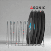 ASONIC stojalo za sušenje vinilnih plošč za 10 LP-plošč, kompaktno stojalo za varno sušenje plošč po ultrazvočnem čiščenju.