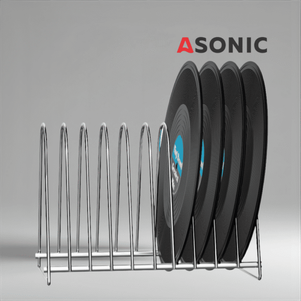 ASONIC stojalo za sušenje vinilnih plošč za 10 LP-plošč, kompaktno stojalo za varno sušenje plošč po ultrazvočnem čiščenju.
