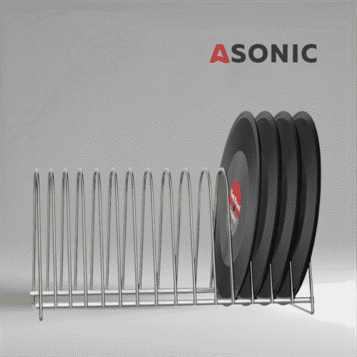 ASONIC stojalo za sušenje vinilnih plošč za 15 LP-plošč, profesionalni pripomoček za sušenje večjih zbirk po ultrazvočnem čiščenju.