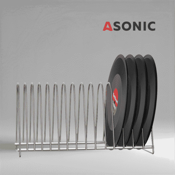 ASONIC stojalo za sušenje vinilnih plošč za 15 LP-plošč, profesionalni pripomoček za sušenje večjih zbirk po ultrazvočnem čiščenju.