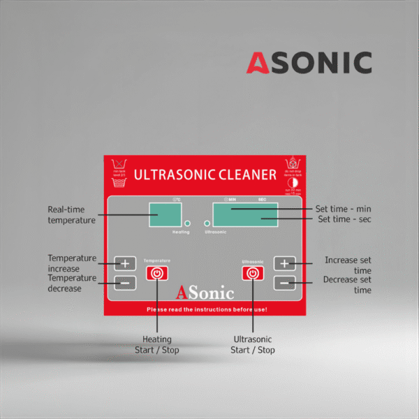 ASONIC PRO-20 ultrazvočna kopel za gospodinjstva, kompakten sistem za nakit in očala.