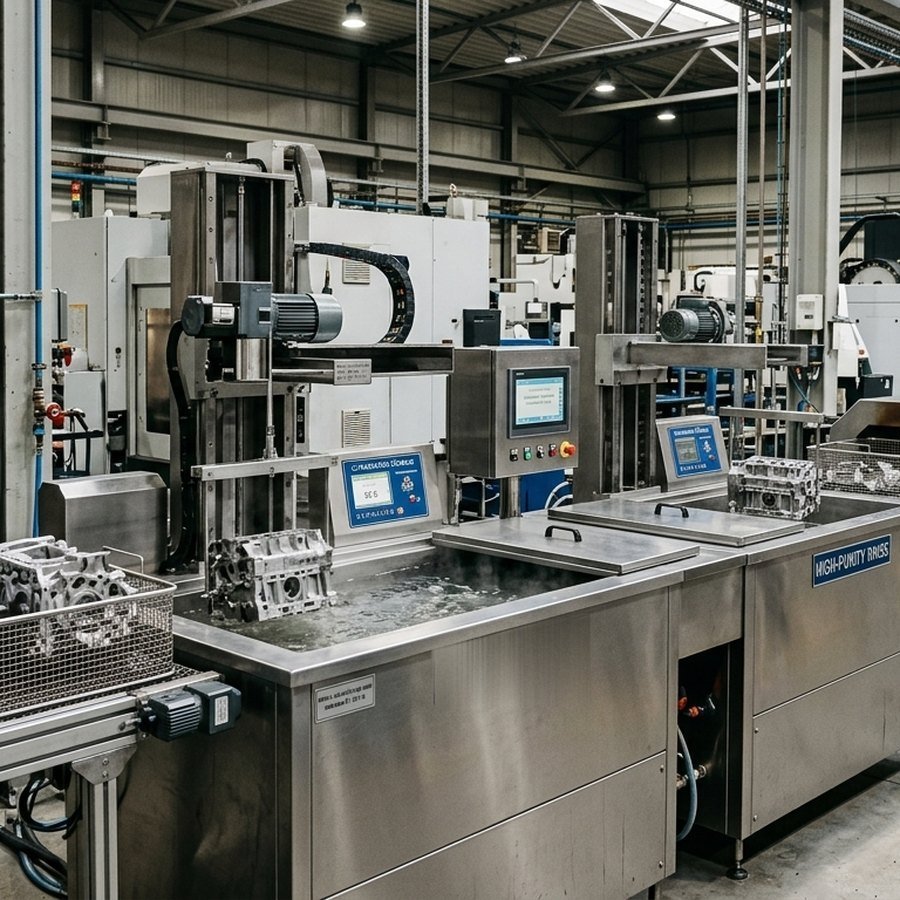 ASONIC ultrazvočni sistem za čiščenje po meri v industrijskem obratu